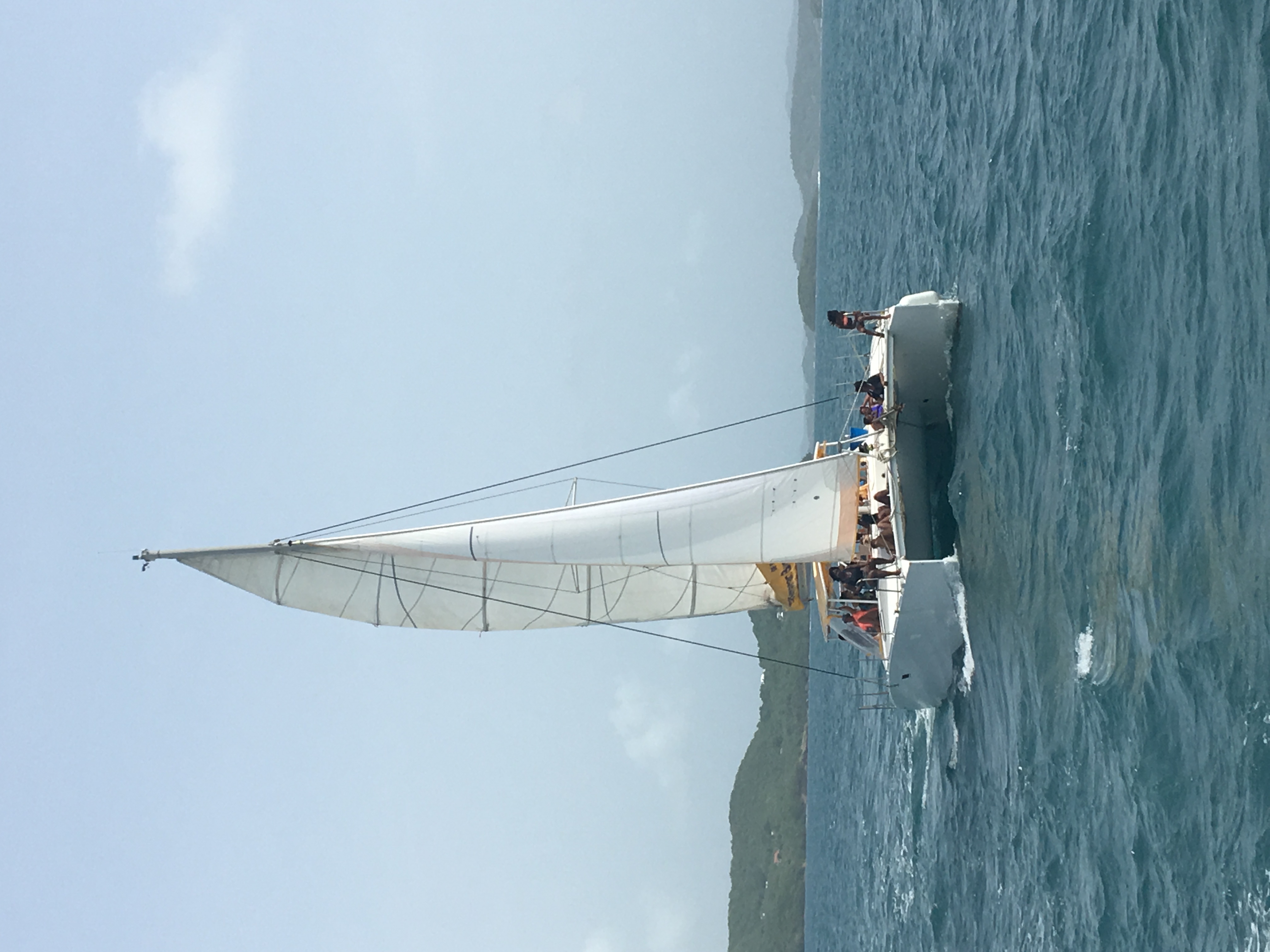 Catamaran en navigation au large de la Martinique